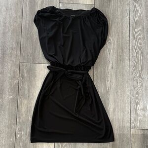 Classic Black Tie-Waist Mini Dress